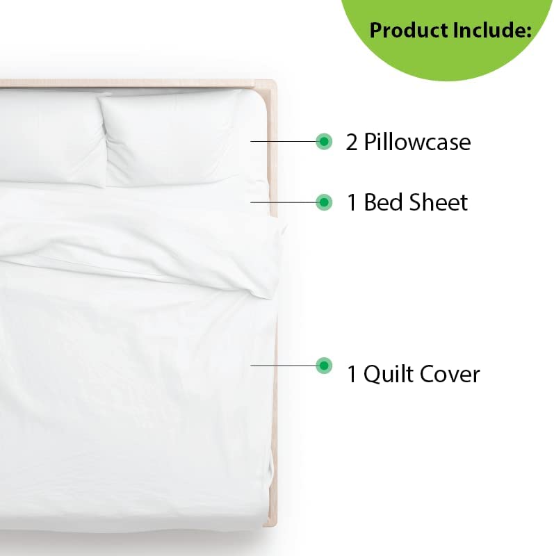 ApexZag Two Full Size Disposable Bed Sheet Sets. Include Bed Sheet, Duvet Cover, and 2 Pillow Cases/Set